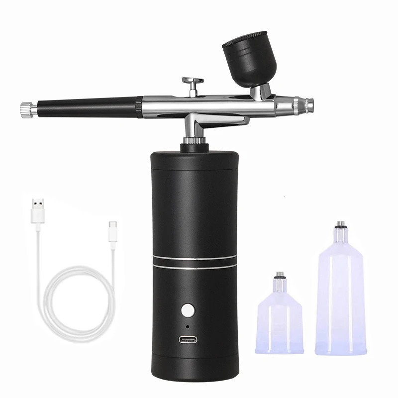 Airbrush Nails with Compressor Portable Airbrush For Nails Art Paint Craft Cake Decoration Nano Steam Gun Spray Compressor 251015