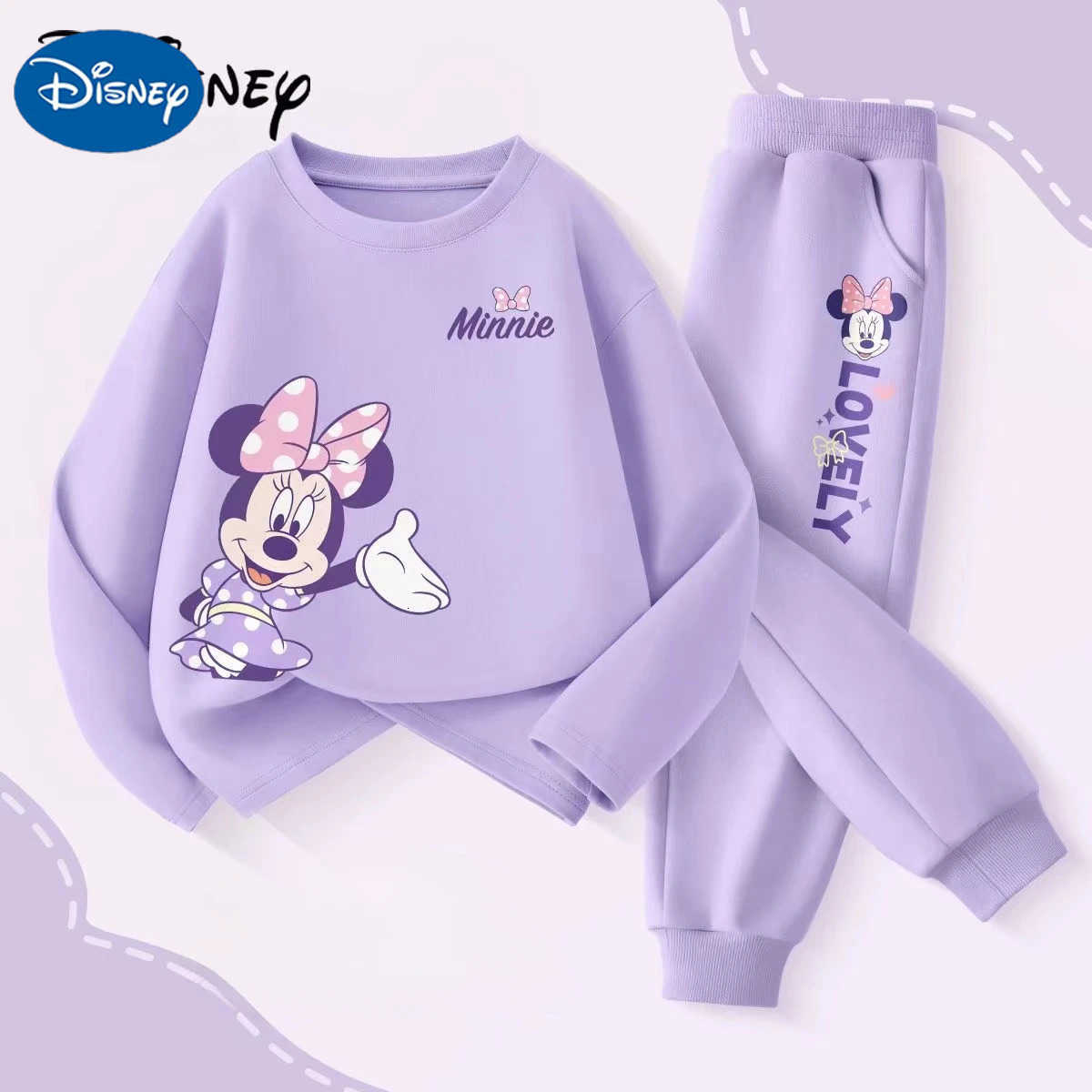 Disney Autumn Baby Girls Clothes Set Kid Printed Sweatshirts Pullover Top And Pant 2 Pieces Suit Children Long Sleeve Tracksuits H251022
