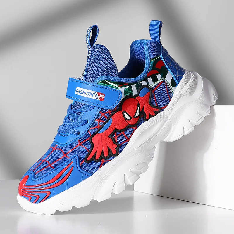 Disney Kids Sneakers Boys Tennis Shoes Comfortable Mesh Shoes Lightweight Outdoor Childrens Sports Walking Black Blue Shoes H251022