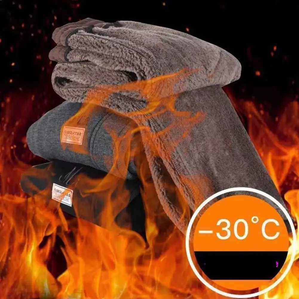 Women Autumn Winter Warm Sweatpants High Waist Drawstring Pockets Solid Color Casual Trousers Fleece Lining Thick Harem PantsT251022