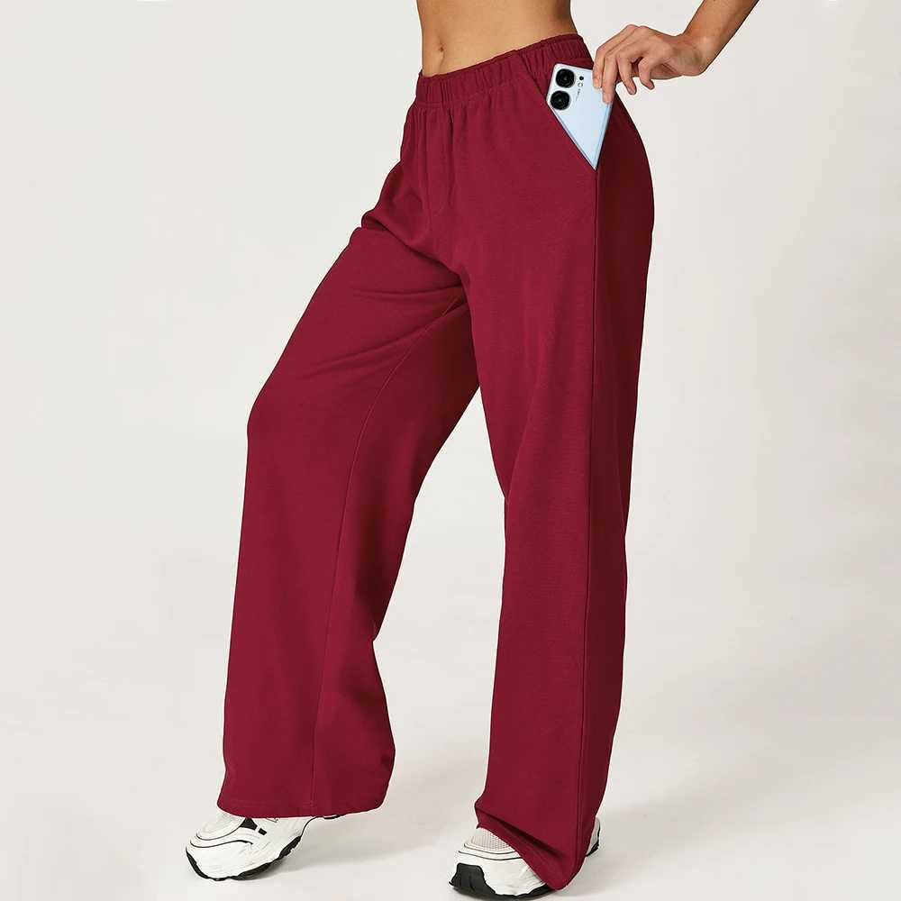 Winter High Waisted Womens Yoga Pants Wide Leg Slimming Straight Leg Loose Pants Womens Outdoor Running Casual Sports PantsT251022