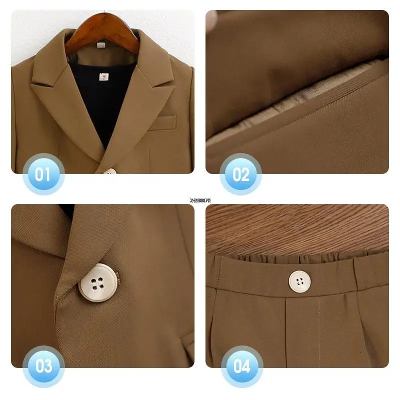 Little Boys Pography Suit Baby Boys Jacket Pants 2PCS Dress Children Formal Wedding Ceremony Costume Kids Performance Blazer 251021