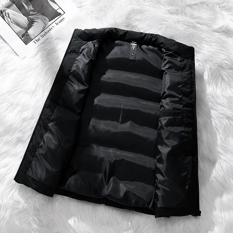 Winter Warm Vest Jacket Men Waistcoat Windbreaker Clothing Vests Puffer Sleeveless Coats Mens Solid Color Down Vest Jacket 251016