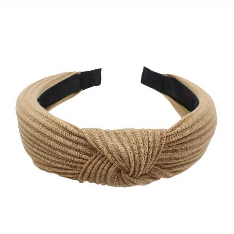 Knitted Knotted Solid Wide Headbands Women Girls New Fashion Hair Hoop Simple Cross Knot Hairbands Headwear Hair Accessories V251022