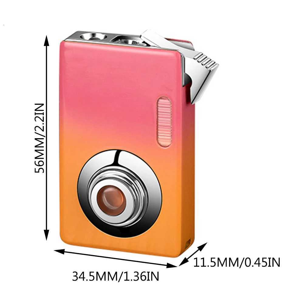 TorchLighters Refillable Butane TorchLighter Personzed Camera Shape Mens Lighter with Led for Cigars Candle C251022