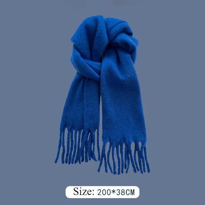 Klein Blue New Atmosphere Scarf Womens Winter Shawl Thickened Warm Trend Versatile Scarf Mens Christmas J251022