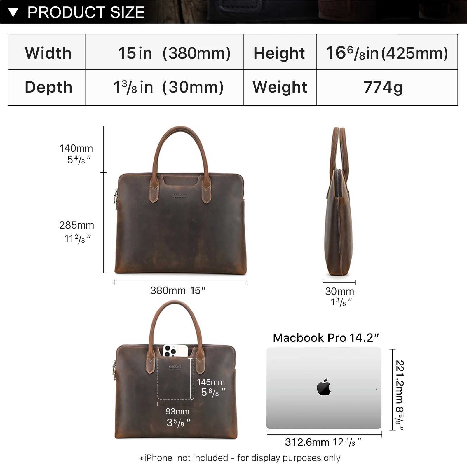 Luxury Genuine Leather Men Briefcase Business Bag Portfolio Laptop Handbag Messenger Bag Male Document Office Bag W251022