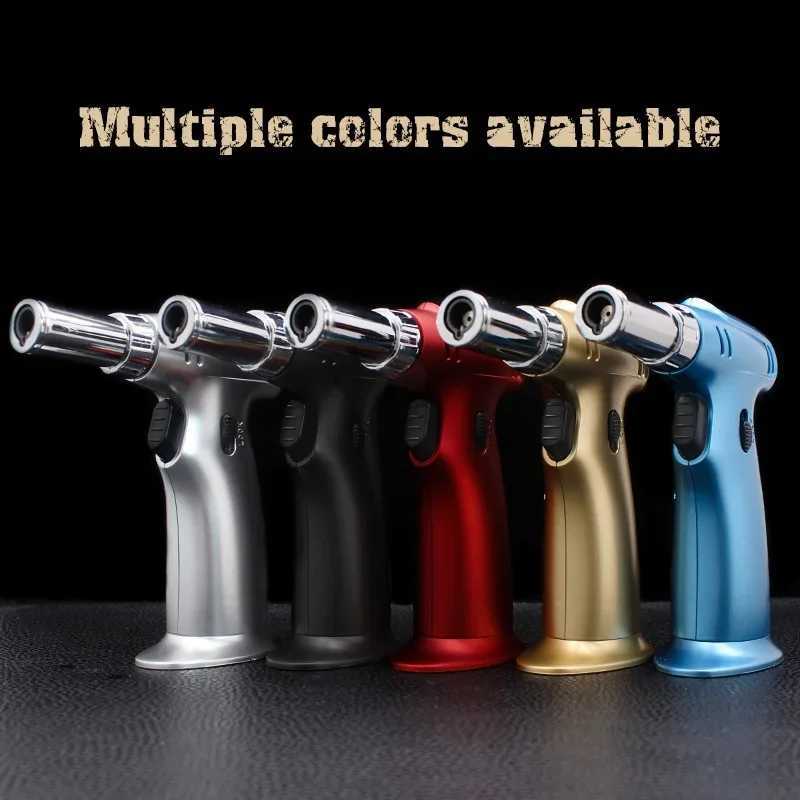 With safety lock and adjustable flame torch lighter refillable butane gas kitchen cooking jet lighterNO GAS C251022