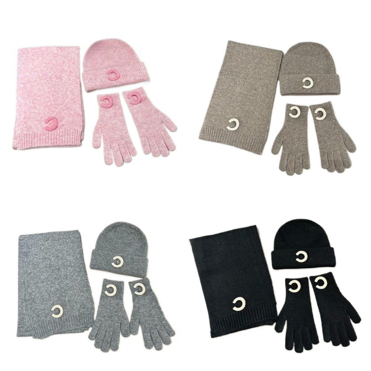 Designer Beanie Hats Scarves Sets New Autumn and Winter Thickened Warm Letter Hat Scarf Gloves Three Piece Set High-quality Cashmere HotSelling Couples' Gifts