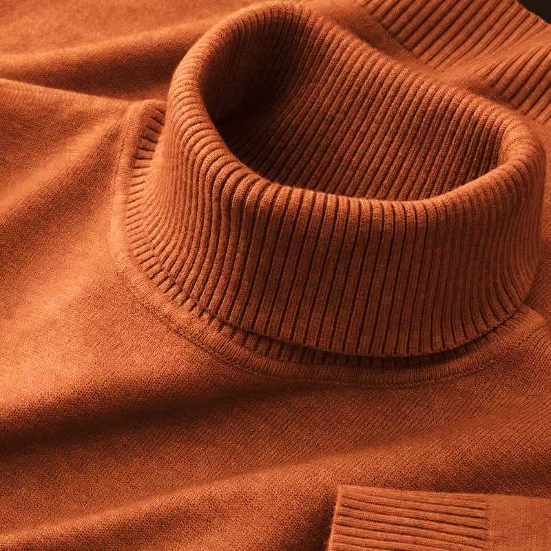 New Mens Knitted Sweaters Solid Color Turtleneck Breathable Pullovers Warm Outdoor Basic Streetwear autumn Business TopsXJ251022