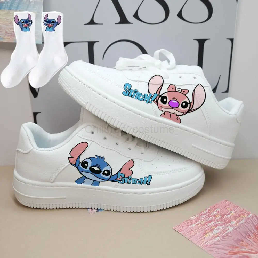 Disney kawaii Stitch Angel Skate Shoes Cartoon Anime Lightweight Casual Fashion LowTop Board Shoes for Breathable White Shoes H251022