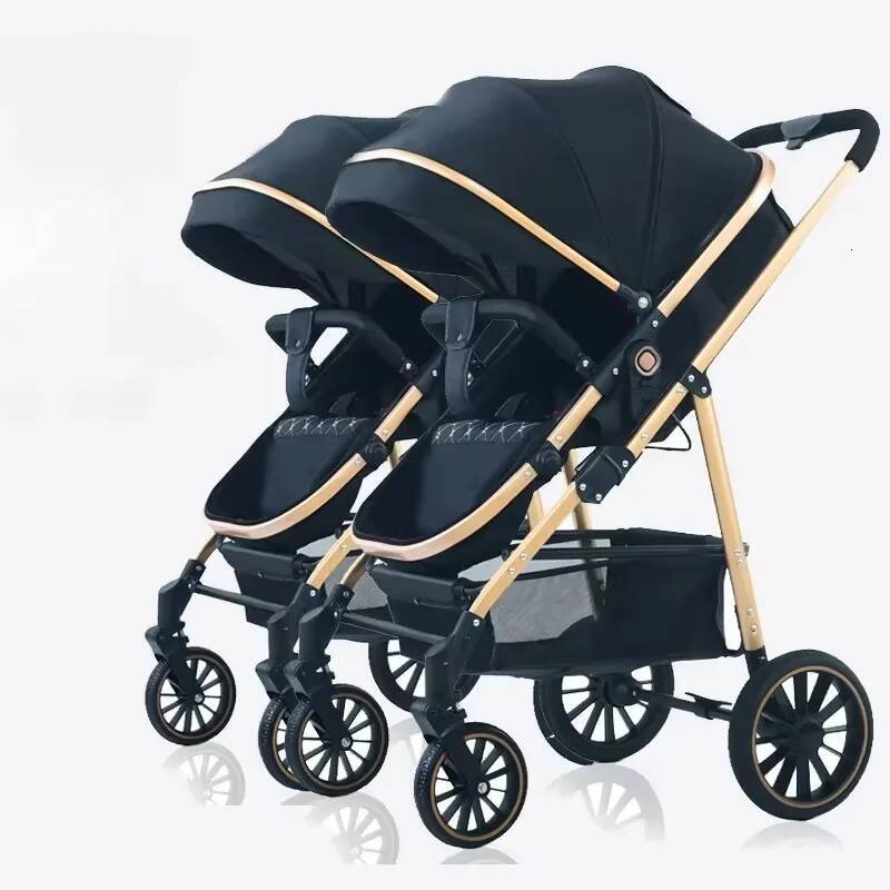 High-View Can Sit And Lie Separable Twin Lightweight Four-Wheel Baby Stroller Foldable