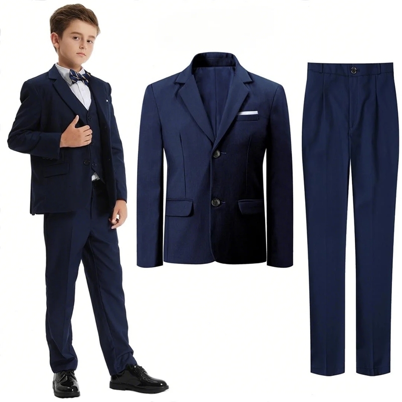 Suit for Kids Boys Easter Outfit Church Party Blazer Wedding Ceremony Flower Piano Performance Birthday Gift Clothes Set 3 PCS i251021