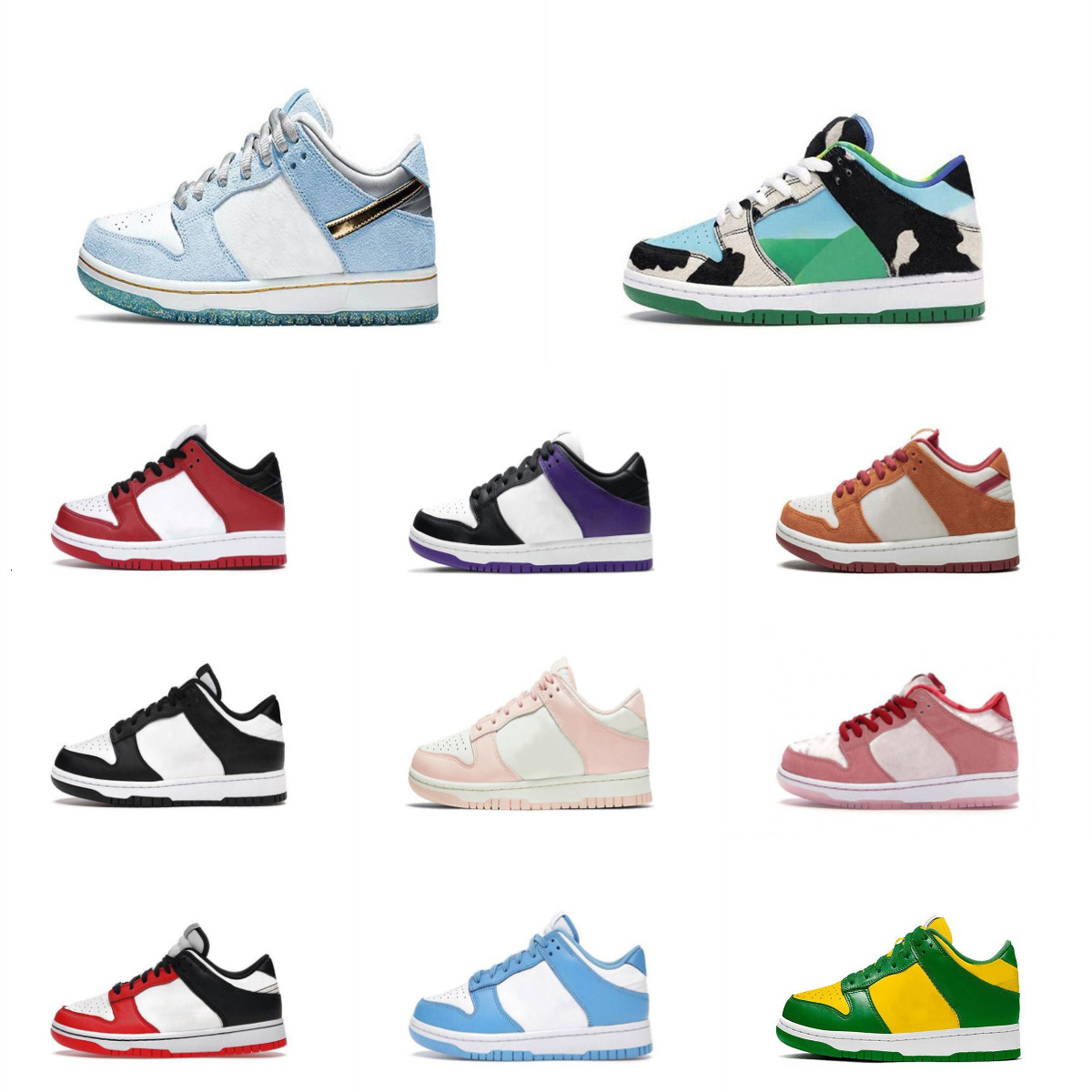 Trainers Low Kids Casual Shoes Girls Boys Black White Grey Fog UNC Sean Cliver Sports Baby Shoe Designer CHUNKY Bred Chicago StrangeLove Camo Tennis Outdoor Sneakers