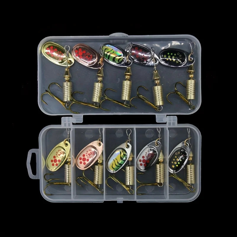 Spinner Baits Fishing Lures Treble Hook Metal Blade Spinners MultiColor Kit Bass Accessories 251022