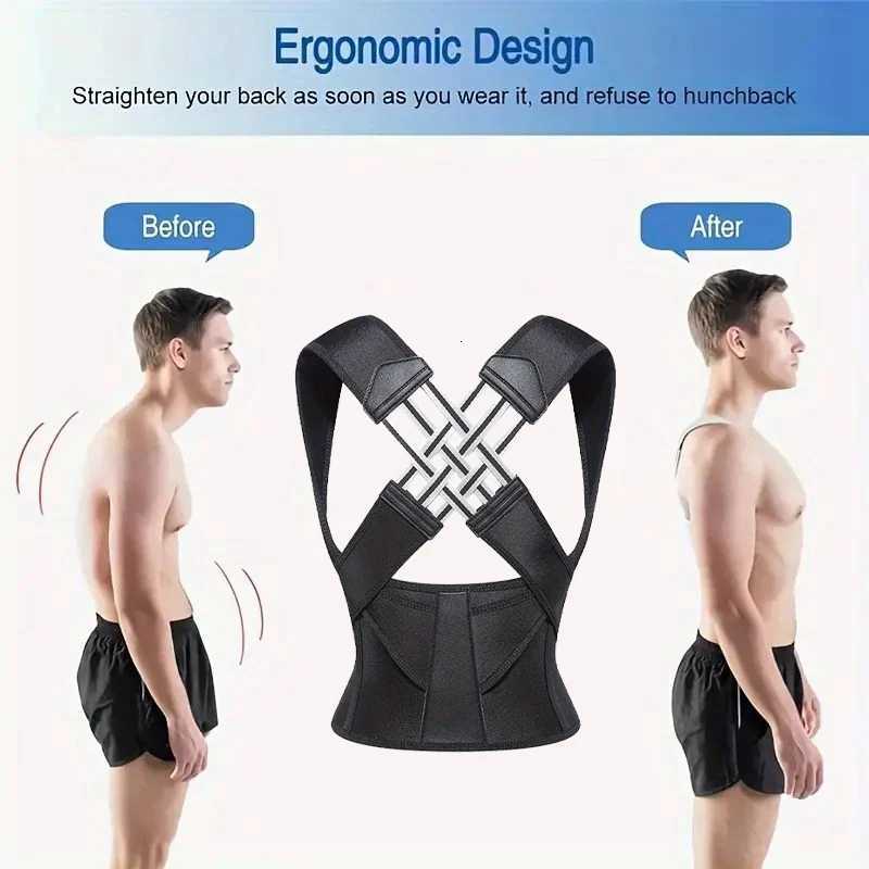 Back Brace Posture Corrector for Women and Men Shoulder Straightener Adjustable Full Back Support Upper and Lower D2510221