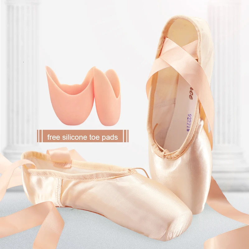 Sales Satin Ballet Pointe Shoes Professional Girls Ladies Ballerina Dance Shoes With Ribbons251021