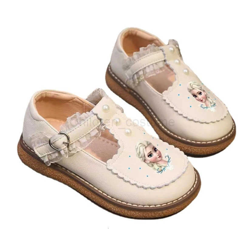 Disney Childrens Girls Leather Casual Shoes Spring Frozen Princess Girls Soft Sole Nonslip Shoes Baby Shoes Lolita Girls H251022