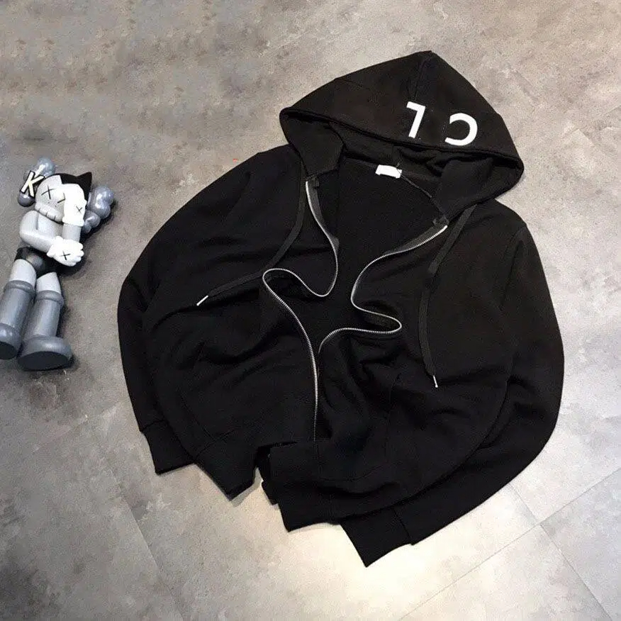 High Street Letter Hoodie Men Retro Zip Up Long Sleeve Loose Jacket Coats Harajuku Casual Gothic Hooded Sweatshirt Y2K Streetwear