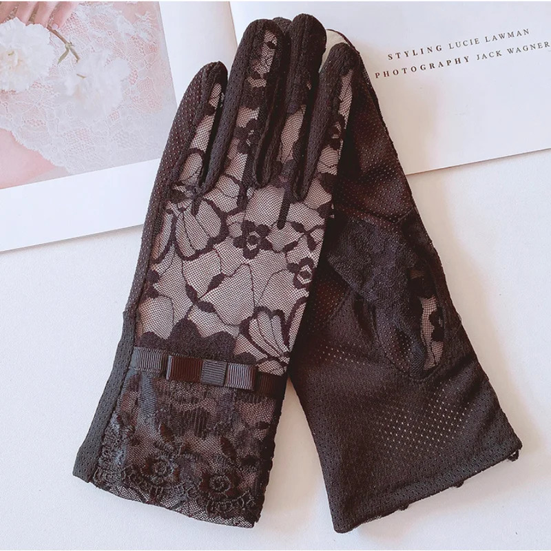 Summer Driving Fashion Women Gloves Sunscreen Lace Gloves UV Protection Sexy Soft Full Finger Wedding Gloves Girls 251021