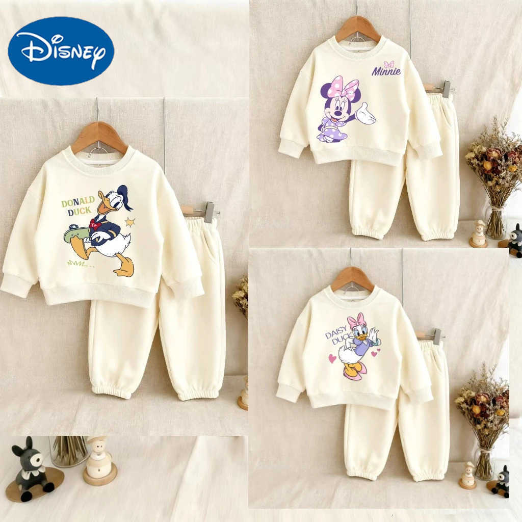 Disney Baby Kids Cartoon Sweatshirt Suit Donald Duck Minnie Mouse Daisy Duck Design For Small Infant Garment 2 Piece Tracksuit H251022