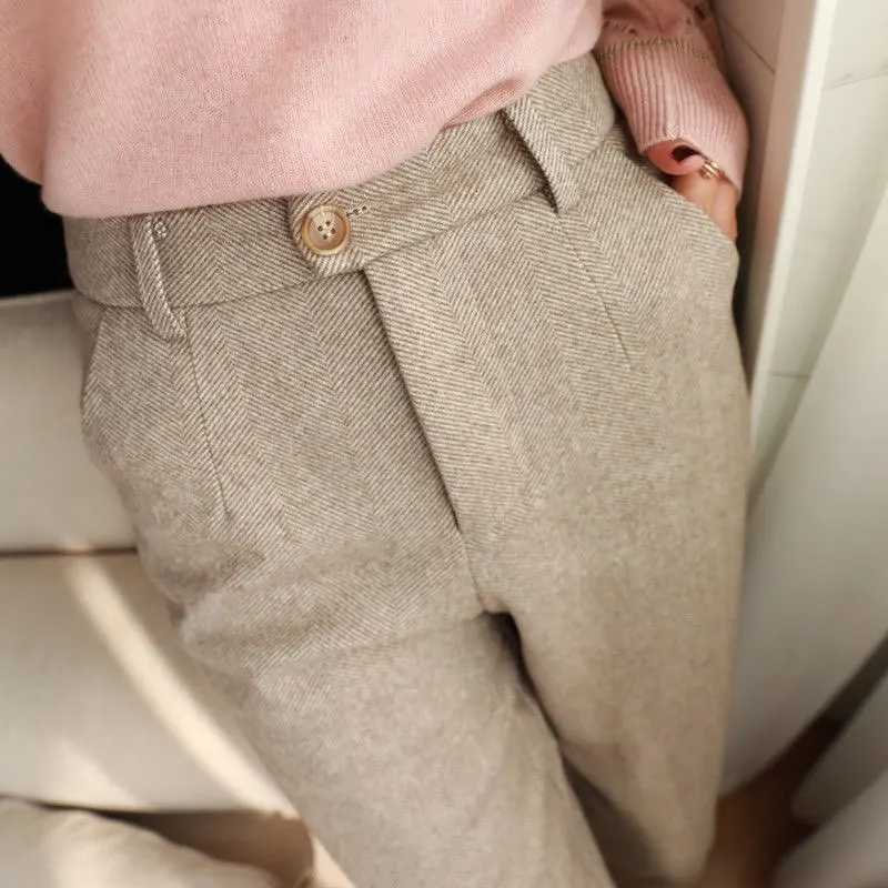 Khaki Black Women Suit Pants Fashion High Waist Casual Trousers Woman Korean Style Solid Office Ladies Harem Pencil Pants 2025T251022