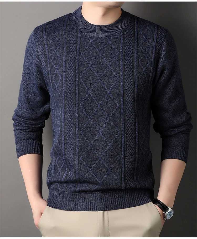Man Solid Color 2024 New Autumn Winter Warm Fashion Sweater Casual And Comfortable Soft SweaterXJ251022