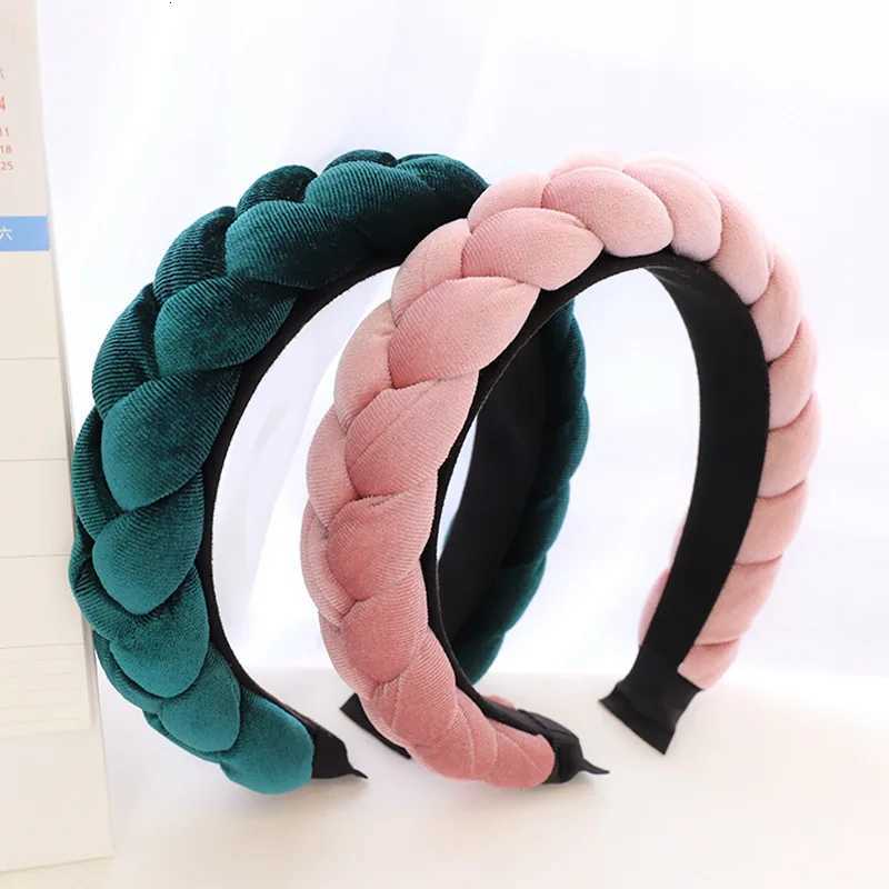 Winter Fluffy Sponge Braid Hair Accessories Women Headband Head Wrap Thickened Bathroom Washface Soft Plush Weave Headwear V251022