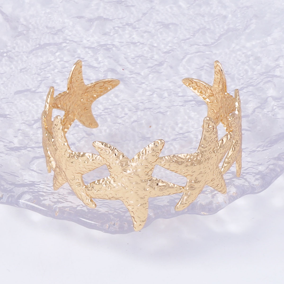 Ocean-inspired design patchwork starfish metal iron bracelet wholesale