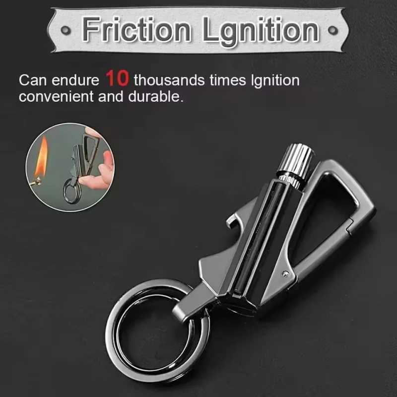 2025 Multifunctional Lighter Keychain Beer Bottle Opener Outdoor Portable Igniter Smoking Accessories Gadgets Men Gift C251022