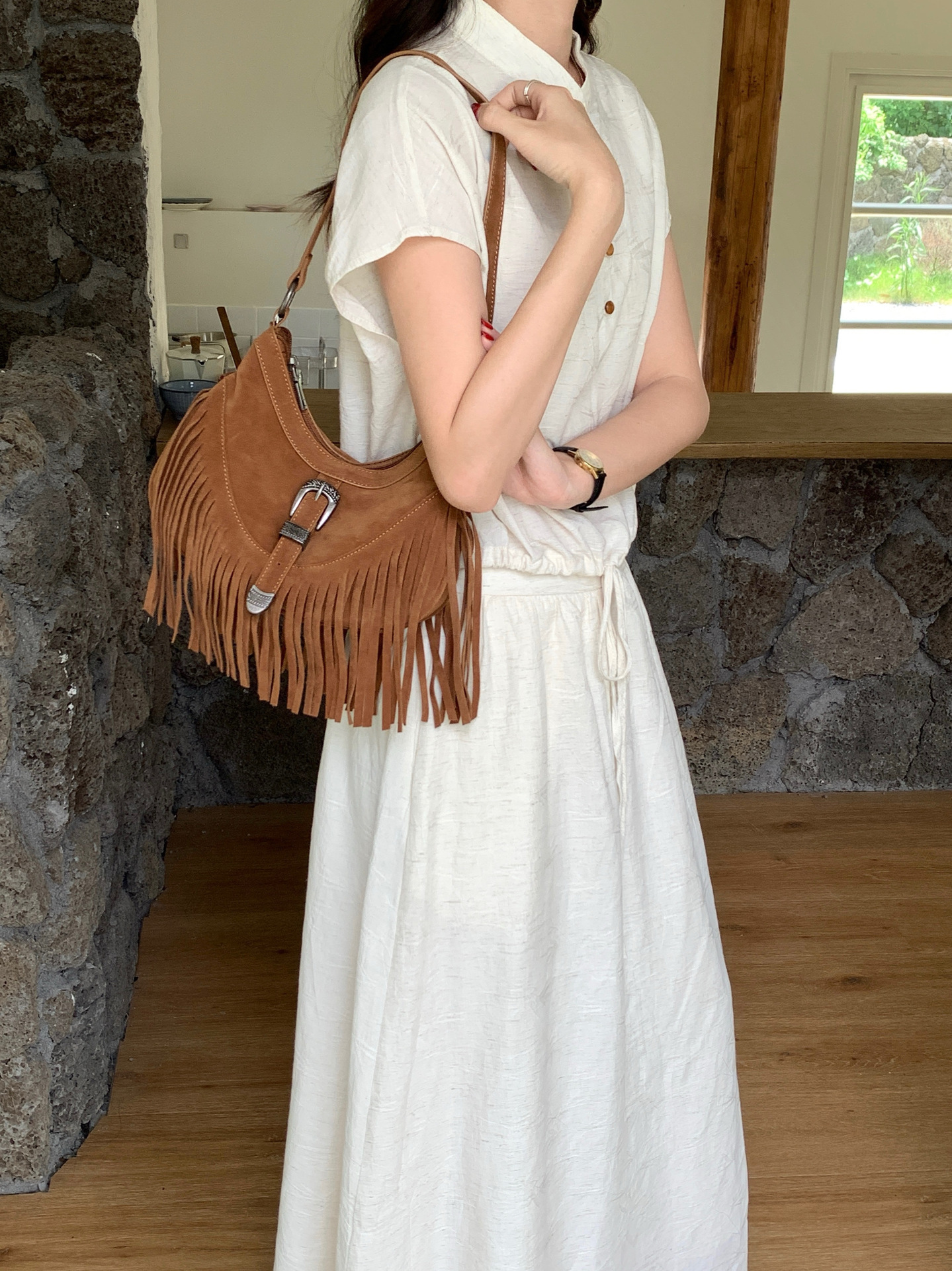 Celela Original Shoulder Bag For Women PU Leather Clutch er Handbags Western Purse Fringe Messenger Bag 241030