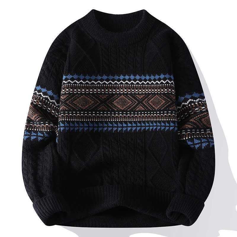 2025 New Style Male Embroidery Pullover Winter Warm Knit Sweater Round Neck High Quality Oversized Fashion Pullover for ManXJ251022