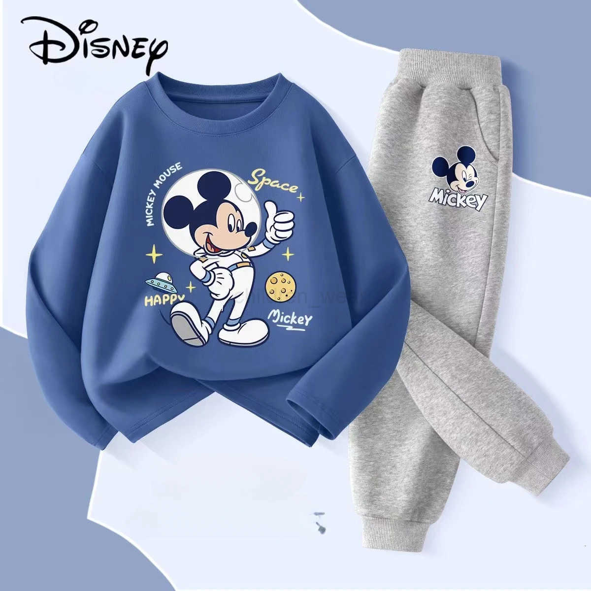 Disney Autumn Baby Girls Boy Clothes Set Children Mickey Printed Sweatshirts Pullover Top And Pants Suit Kid 2pcs Tracksuits H251022