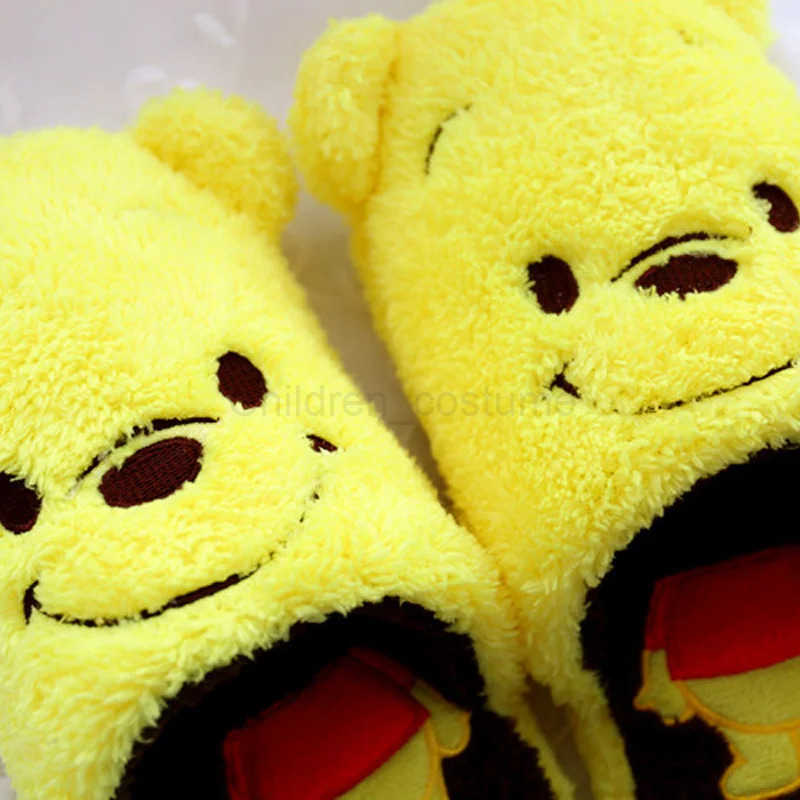 Disney Cartoon Plush Slippers Anime Peripherals Autumn Winter Creative Alien Stitch Winnie The Pooh Soft Home Slippers Unisex H251022