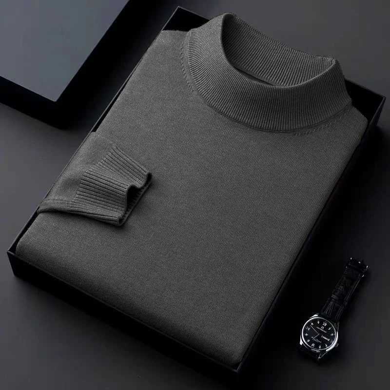 Autumn Mens Mock Neck Sweaters Casual Turtleneck Knitted Long Sleeve Pullover Sweater Winter Outdoor Warm Basic Casual TopsXJ251022