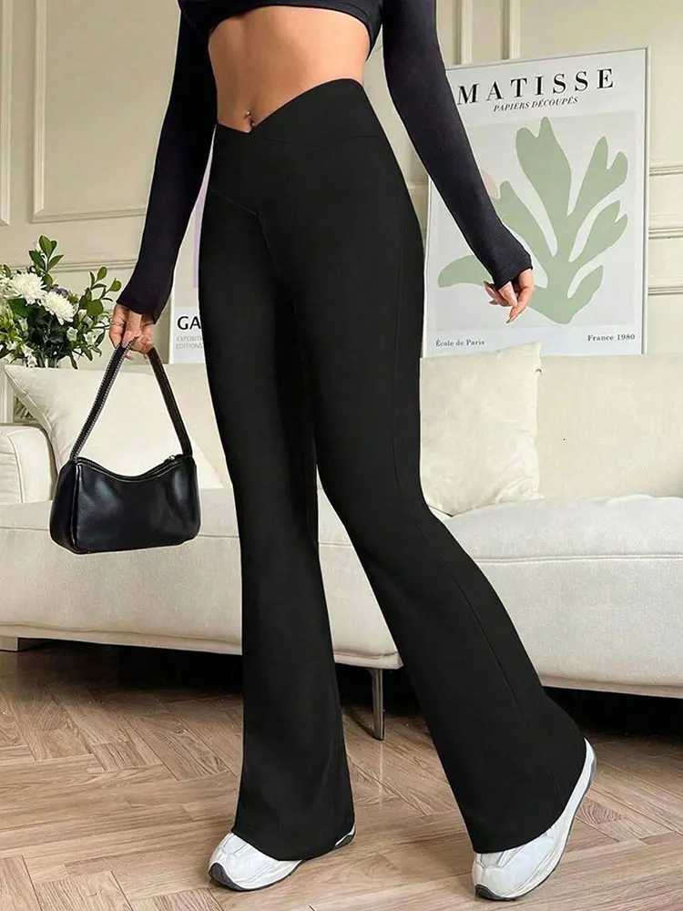 Black Sexy Womens Trousers New Summer Streetwear Fashion Casual Slim Versatile Skinny Pants Elegant Female Knitted Bell BottomsT251022