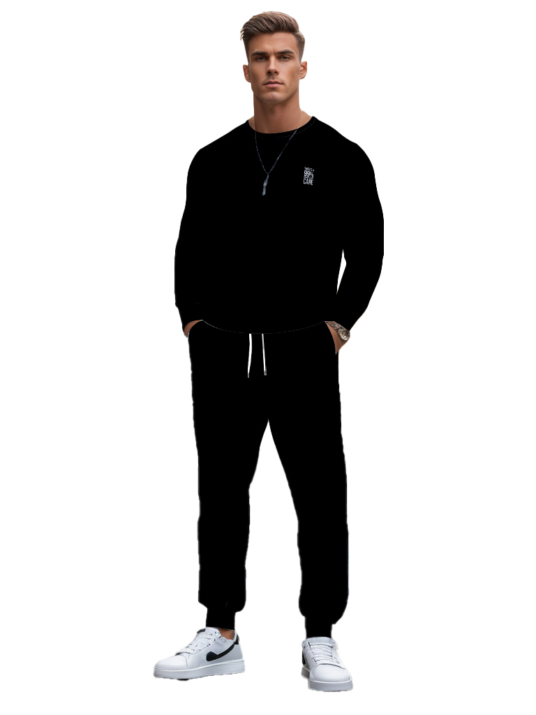 Men's Brown Knitted Cotton Blend Long Sleeve Round Neck Sweatshirt Ankle-Length Casual T-Shirt Comfortable Outdoor Wear - YLWY00163