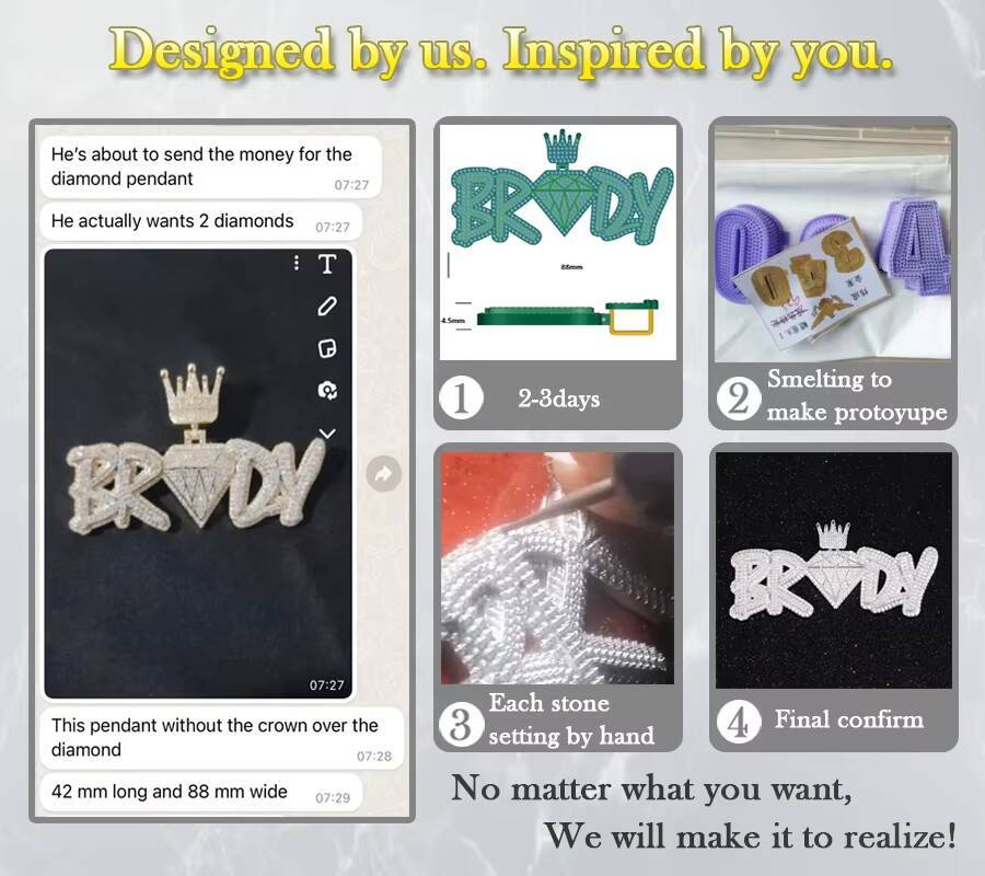 RTS VVS Diamond Pass Diamond Tester Iced Out Moissanite Pendant Customized Trend 925 Silver Hip Hop Fine Jewelry Pendant Lidynamic Chain