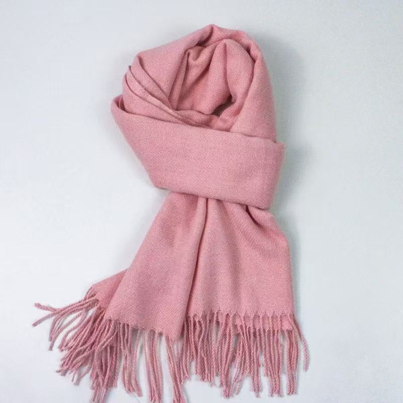 T2111 winter warm cashmere scarf ladies fashion solid color tassel shawl thick versatile scarf female