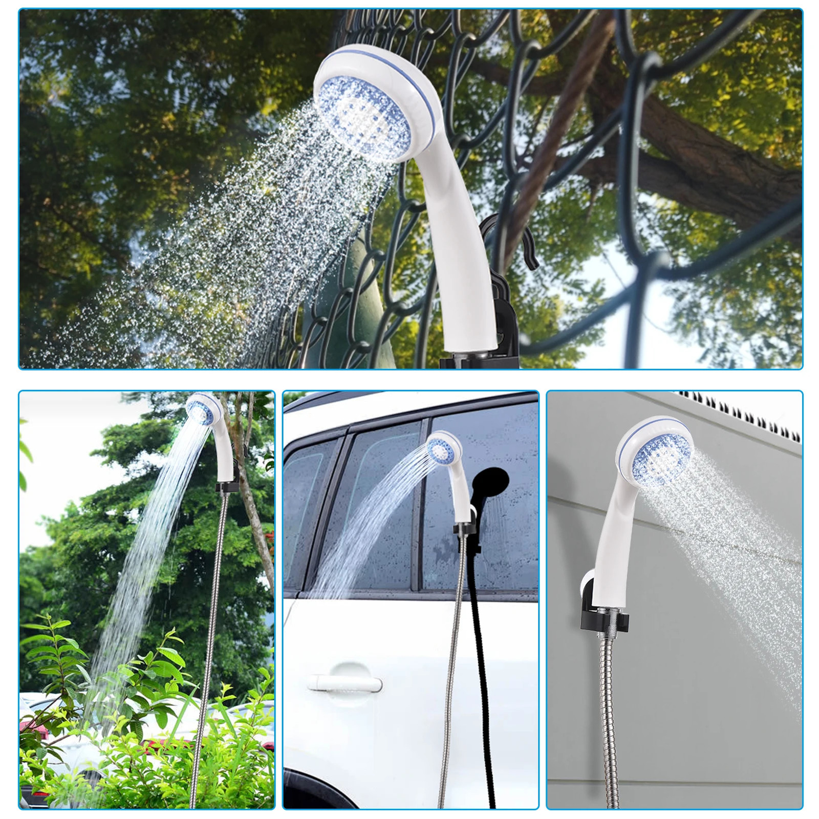 Portable Camping Shower Outdoor USB Rechargeable Electric Shower Pump for Camping Car Washing Gardening Pet Cleaning 251020