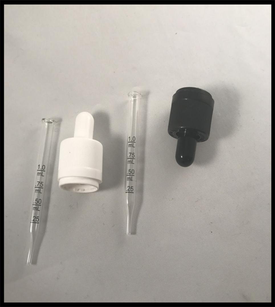 Black And White Caps For Glass Bottles 18410 Child Tamperproof Cap Match With 30ml Glass Bottles Measurement Glass Dropper 77mm1451471