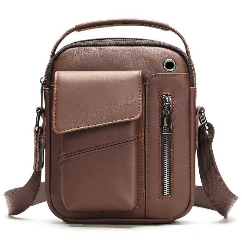 New Casual Mens Cow Leather Shoulder Bag Large Capacity Male Crossbody Bag For Men W251022