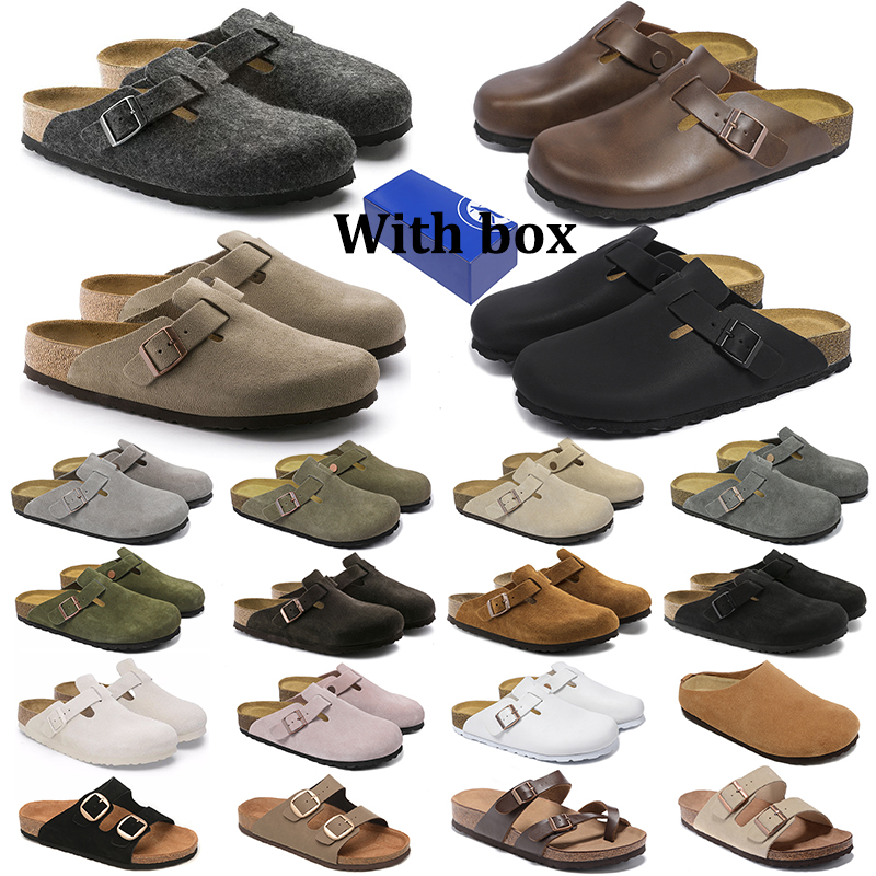 Free shipping birkinstsocks slippers with box designer for women men soft comfortable flip flops durable fashion beach sandals suede toe wrap shoes