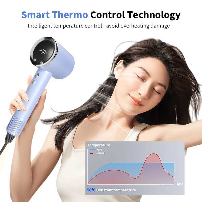 2025 New Professional Salon Hair Dryers Negative Ion Brushless Blower Dryer Smart LED High Speed Hair Dryer for Home TravelXJ251022
