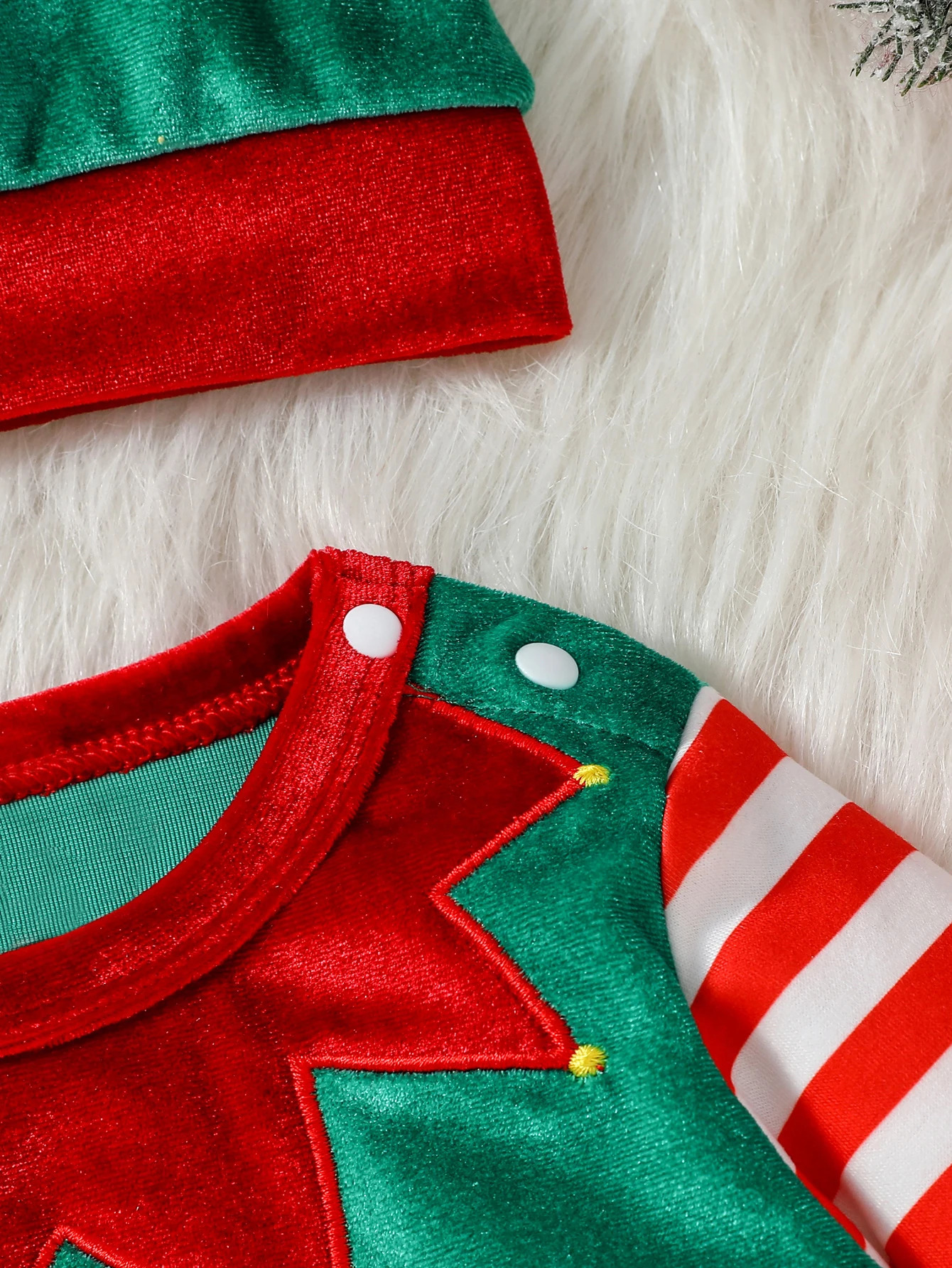 2Pcs Christmas Baby unisex Jumpsuit born Cute Striped Clothes Autumn Winter Boys Girls Round Neck Long Sleeve BodysuitHat 251022