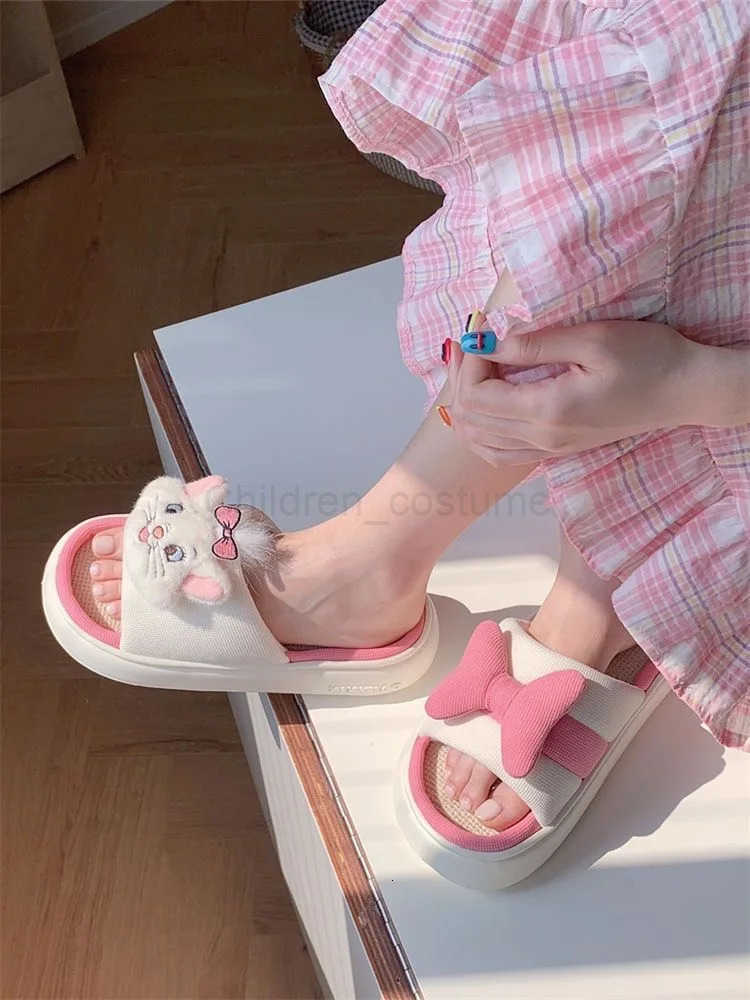Disney women princess cute Mary Cat Cotton slippers nonslip soft bottom sports shoes for girl gift H251022