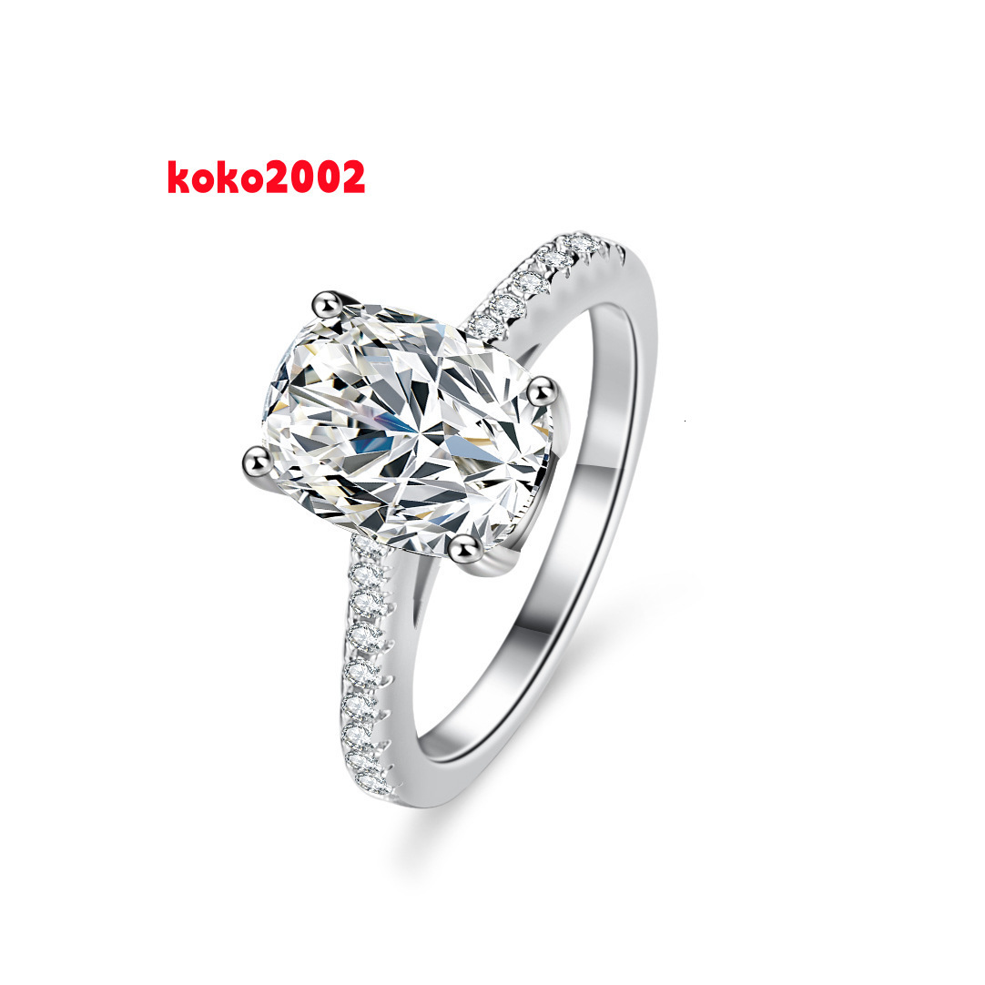 Adodo Wholesale Luxury 2CT Rectangle Cut Moissanite Rings Moissanite Jewelry Pass Diamond Tester 925 Silver Fine Ring for Women