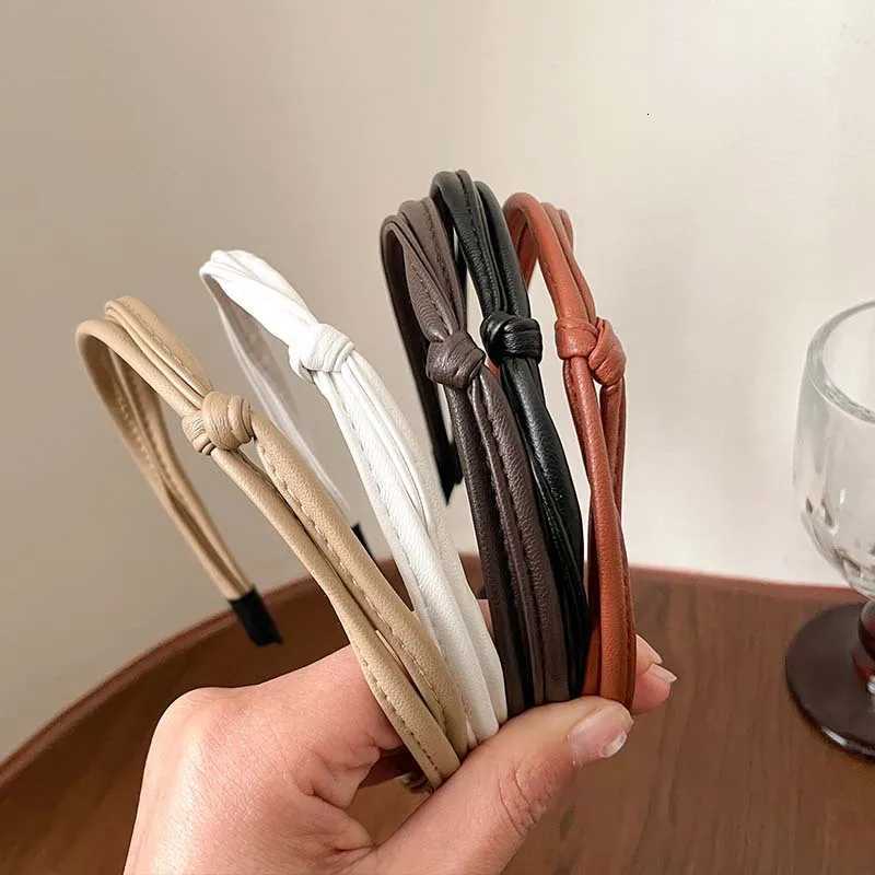 PU Leather Hairbands for Women Cross Knot Wide Side Bow Headband Hair Hoop Nonslip Hair bands Girls Hair Accessories V251022