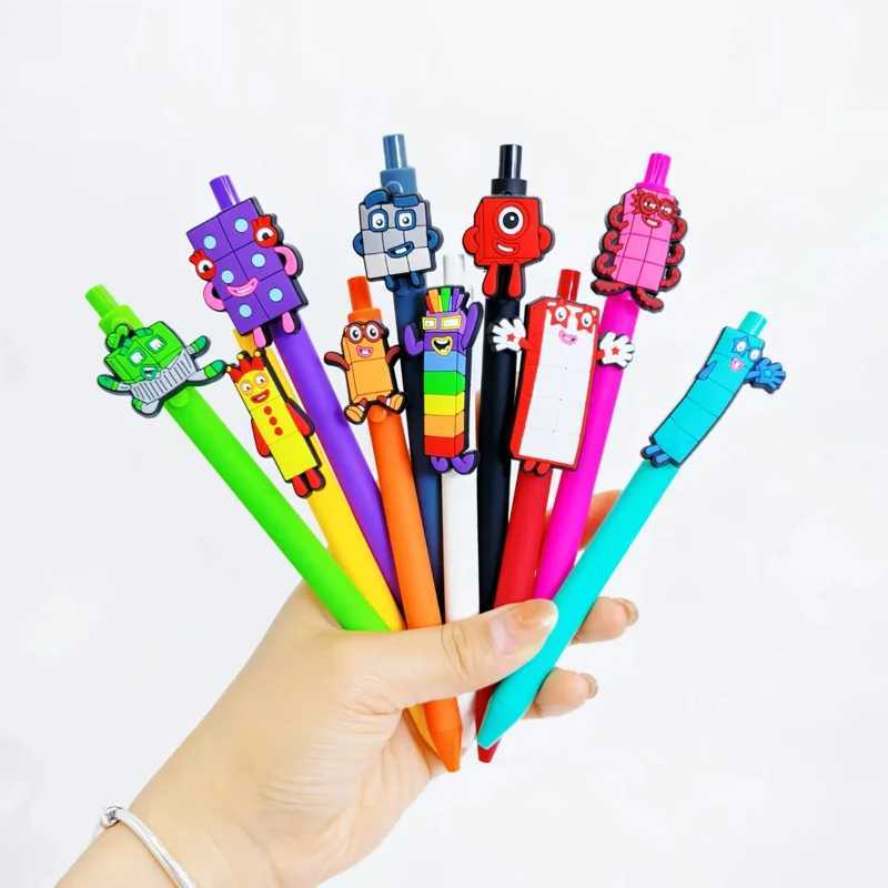 61218 Building BlockShaped Pen Cute Number Building Block Ballpoint Pen Black Ink Fun writing tool with playful design J251022