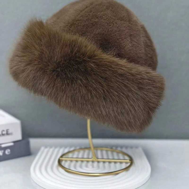 1pc Furry Hats For Women AutumnWinter Korean Style Warm Hats Solid Color Flattering Mongolian Hats Thickened Winter Outfits J251022